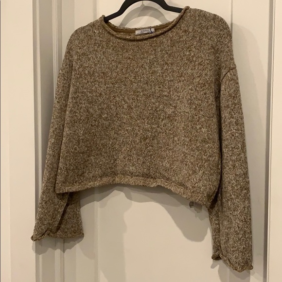 Zara Sweaters - Zara Cropped Sweater in Heather Tan Size L